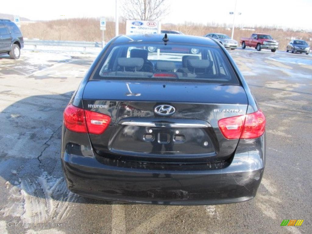 2009 Elantra SE Sedan - Black Pearl / Black photo #8