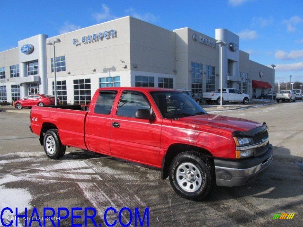2005 Silverado 1500 LS Extended Cab 4x4 - Victory Red / Dark Charcoal photo #1