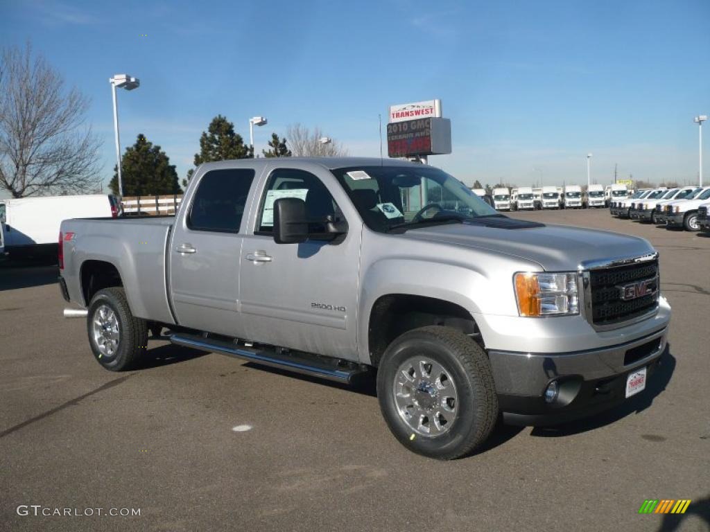 2011 Sierra 2500HD SLT Crew Cab 4x4 - Pure Silver Metallic / Ebony photo #1