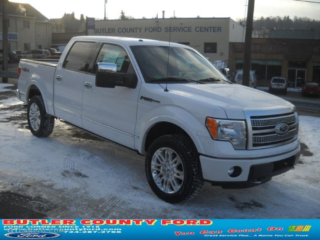 2011 F150 Platinum SuperCrew 4x4 - White Platinum Metallic Tri-Coat / Steel Gray/Black photo #1