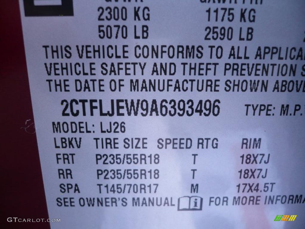 2010 GMC Terrain SLT AWD Info Tag Photo #42123890