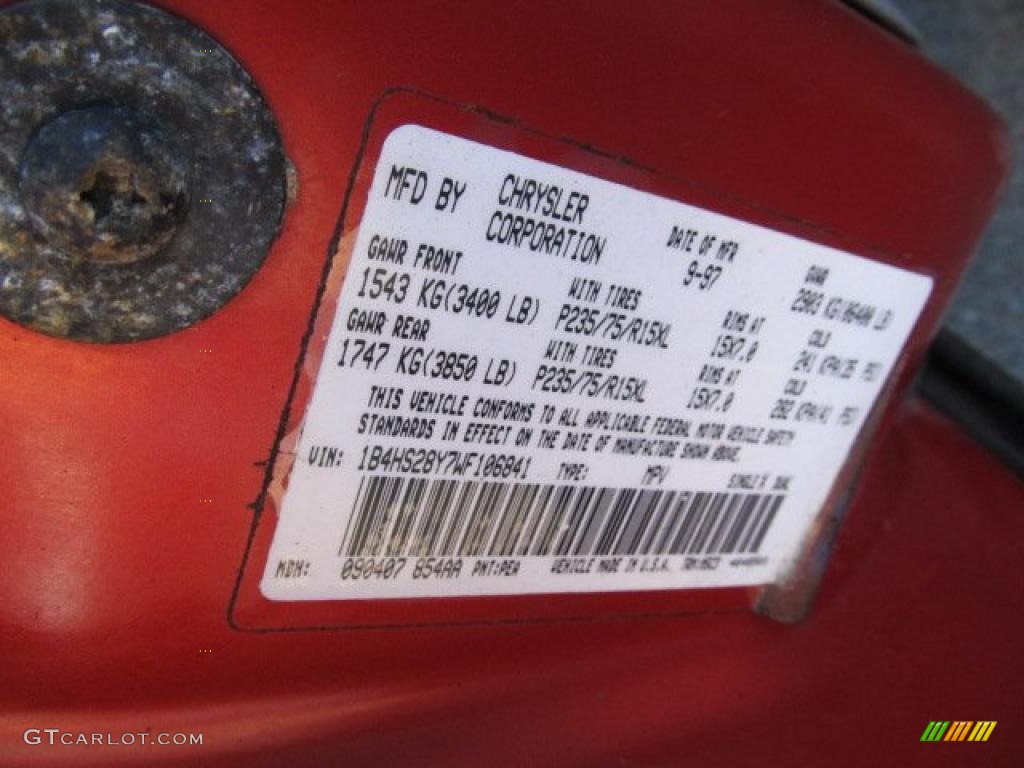 1998 Durango Color Code PEA for Chili Pepper Red Photo #42125858