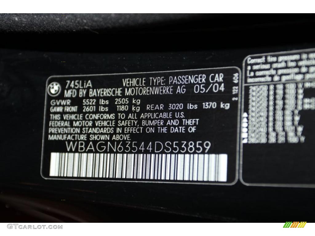2004 7 Series 745Li Sedan - Jet Black / Black/Black photo #8