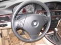 2008 BMW 3 Series Beige Dakota Leather Interior Steering Wheel Photo