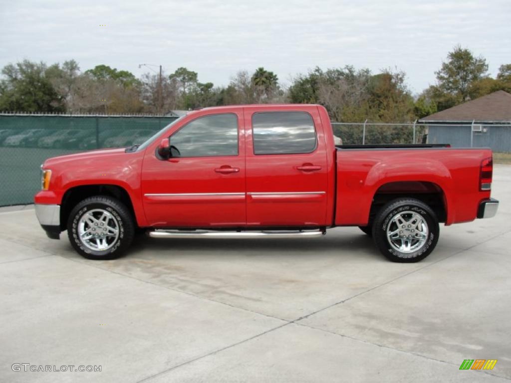 Fire Red 2008 GMC Sierra 1500 SLE Crew Cab Exterior Photo #42129154