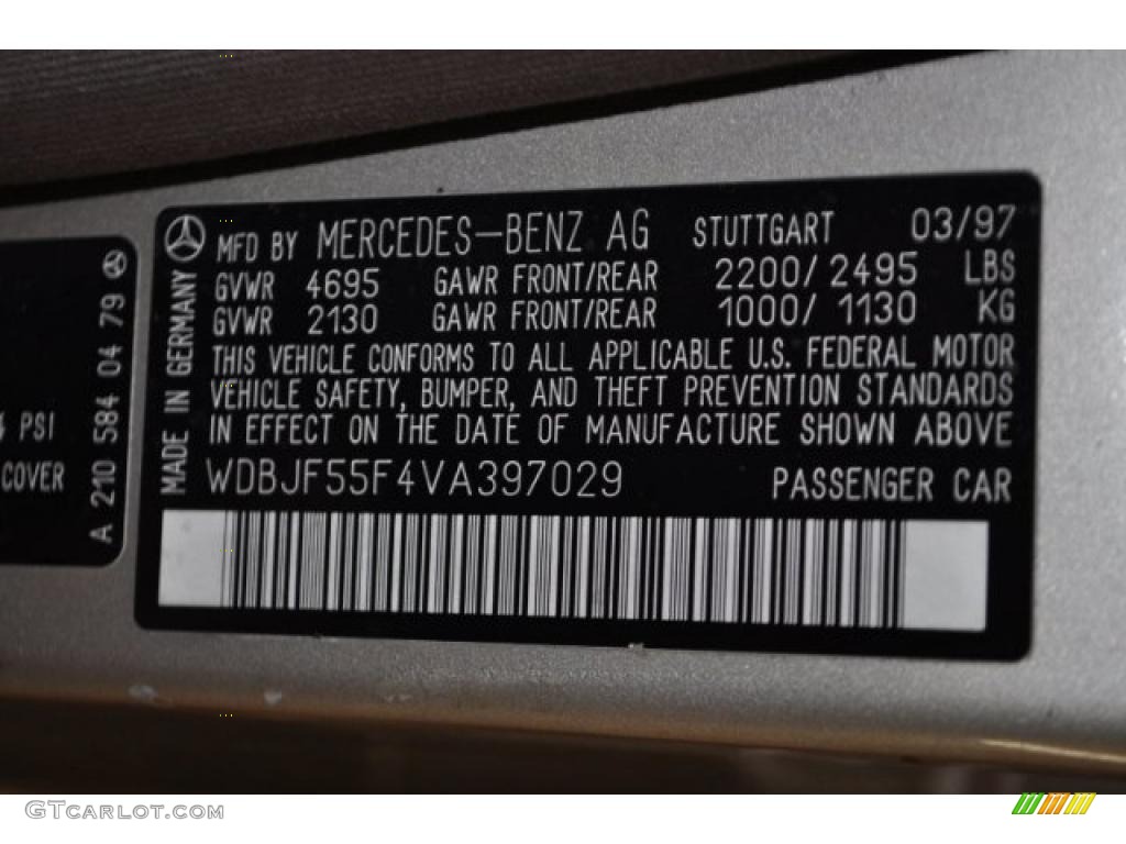 1997 Mercedes-Benz E 320 Sedan Info Tag Photos