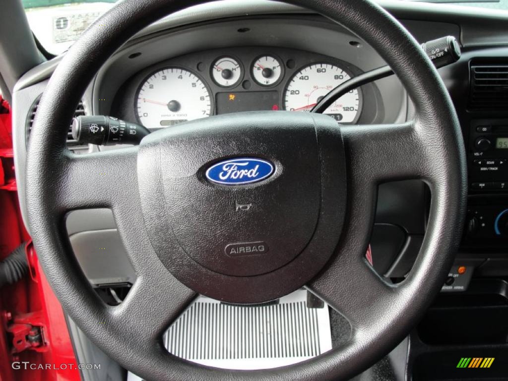 2005 Ford Ranger Edge SuperCab Medium Dark Flint Steering Wheel Photo #42131199