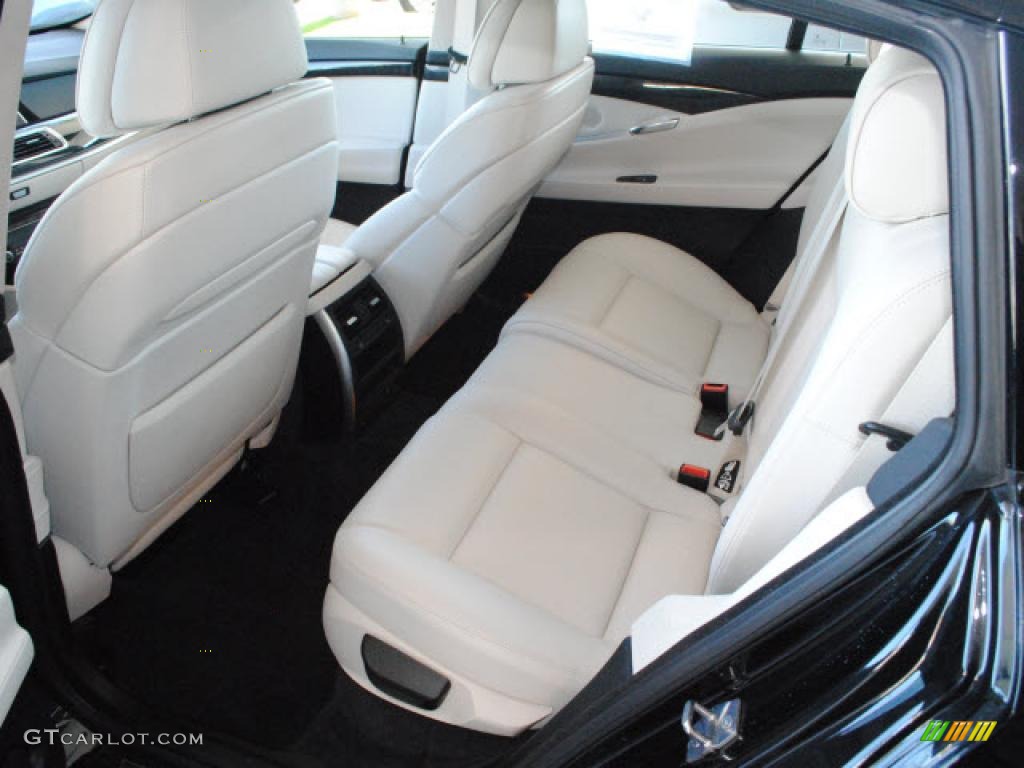 Ivory White/Black Nappa Leather Interior 2010 BMW 5 Series 550i Gran Turismo Photo #42131963