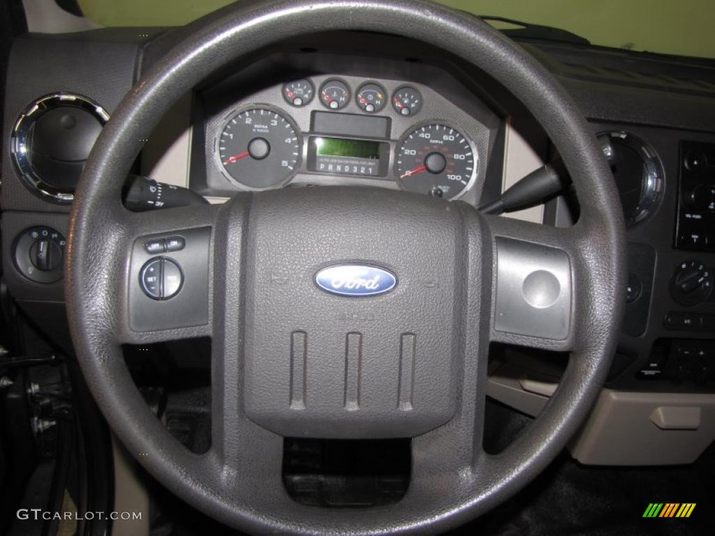2008 Ford F350 Super Duty XLT SuperCab 4x4 Medium Stone Steering Wheel Photo #42135707
