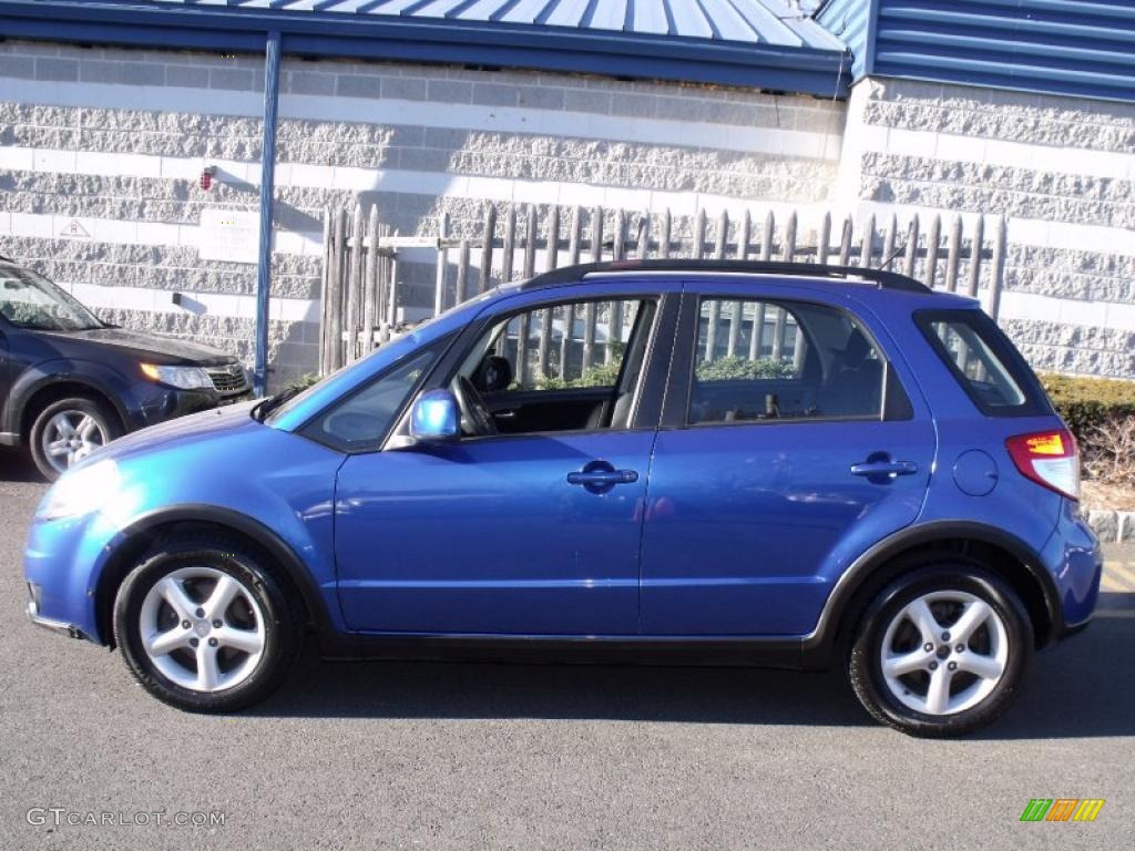 2007 SX4 Convenience AWD - Techno Blue Metallic / Black photo #2