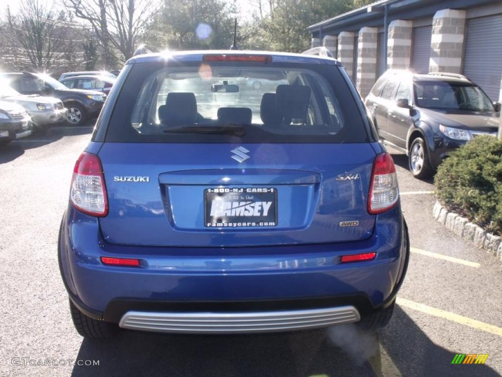 2007 SX4 Convenience AWD - Techno Blue Metallic / Black photo #4