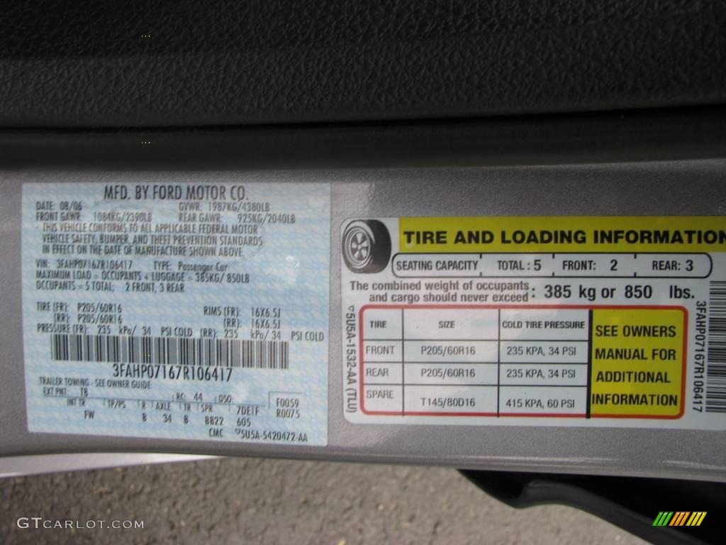 2007 Fusion SE V6 - Tungsten Grey Metallic / Charcoal Black photo #14