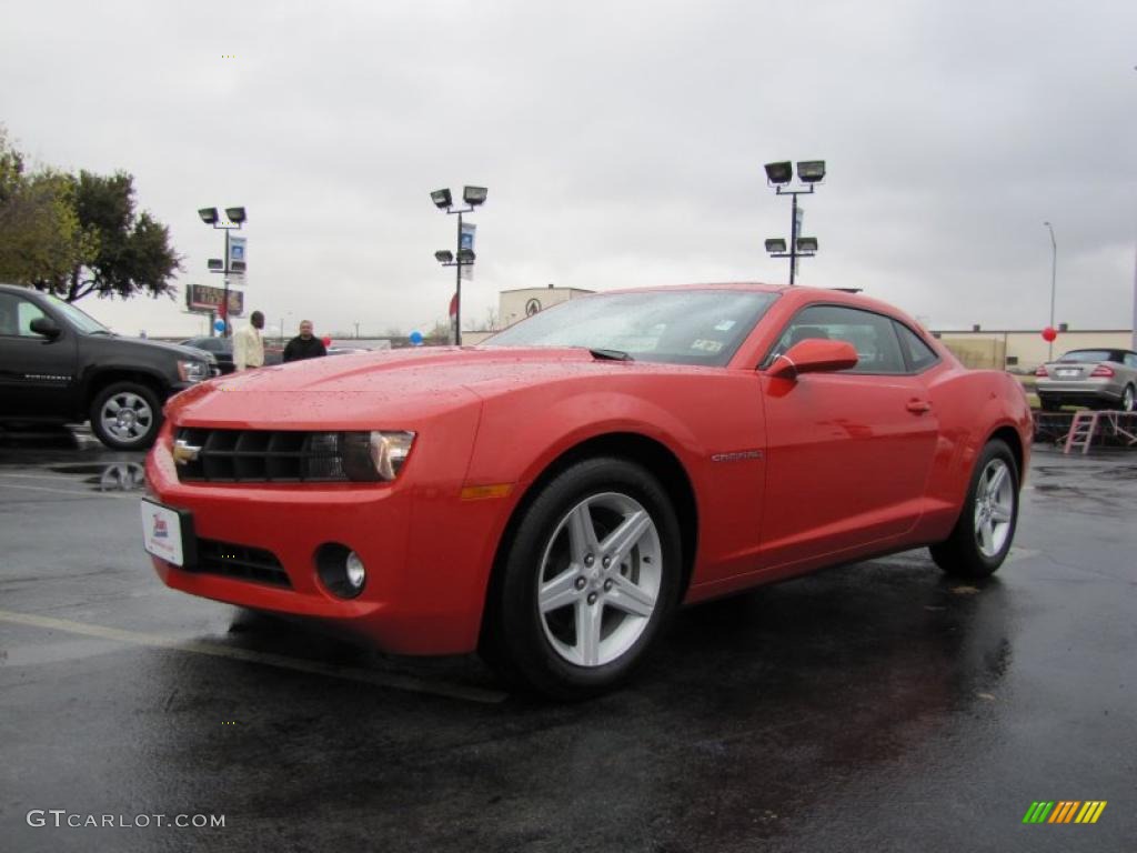 2010 Camaro LT Coupe - Inferno Orange Metallic / Black photo #3