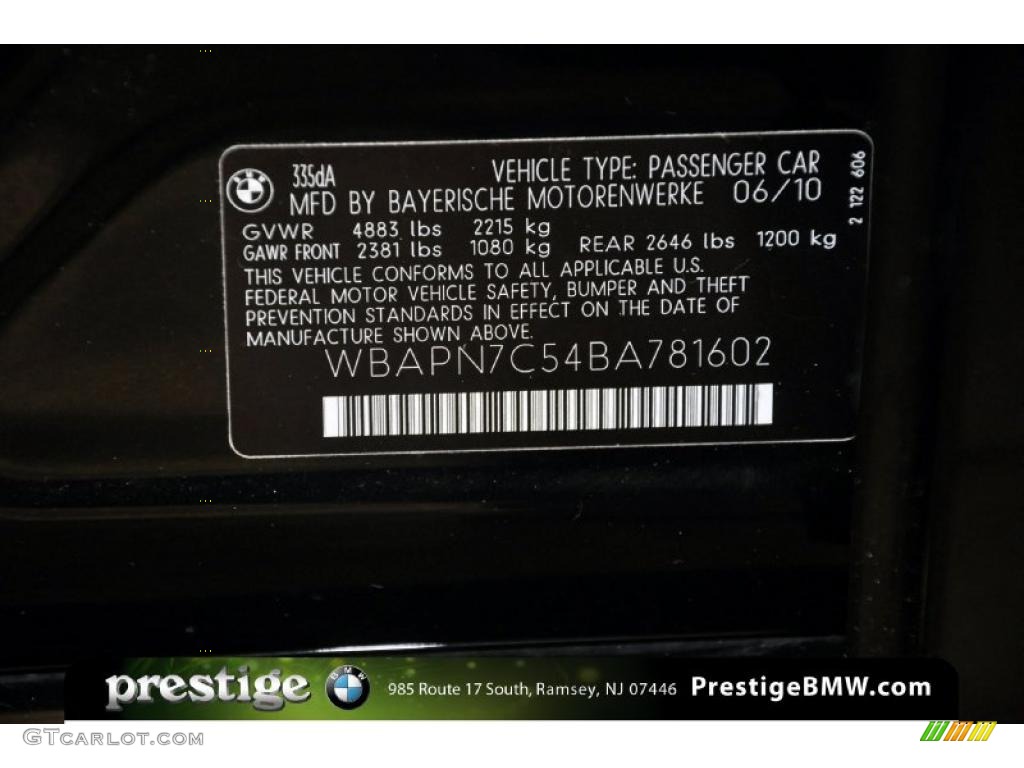 2011 3 Series 335d Sedan - Jet Black / Black photo #10