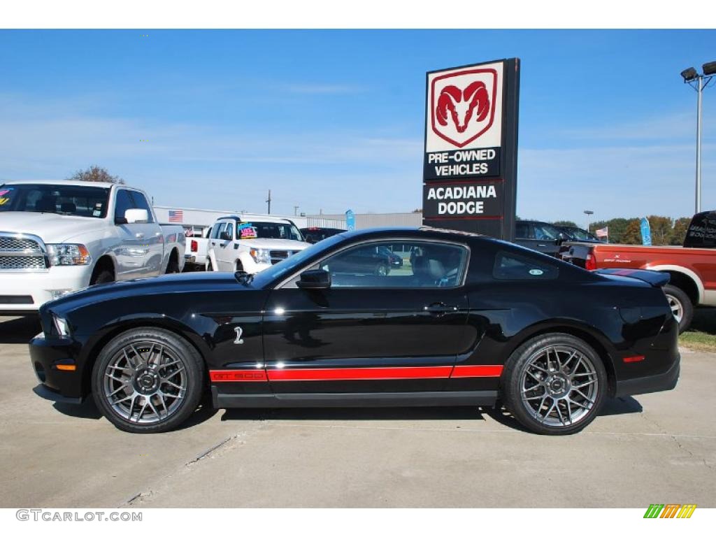 2011 Mustang Shelby GT500 SVT Performance Package Coupe - Ebony Black / Charcoal Black/Red photo #2