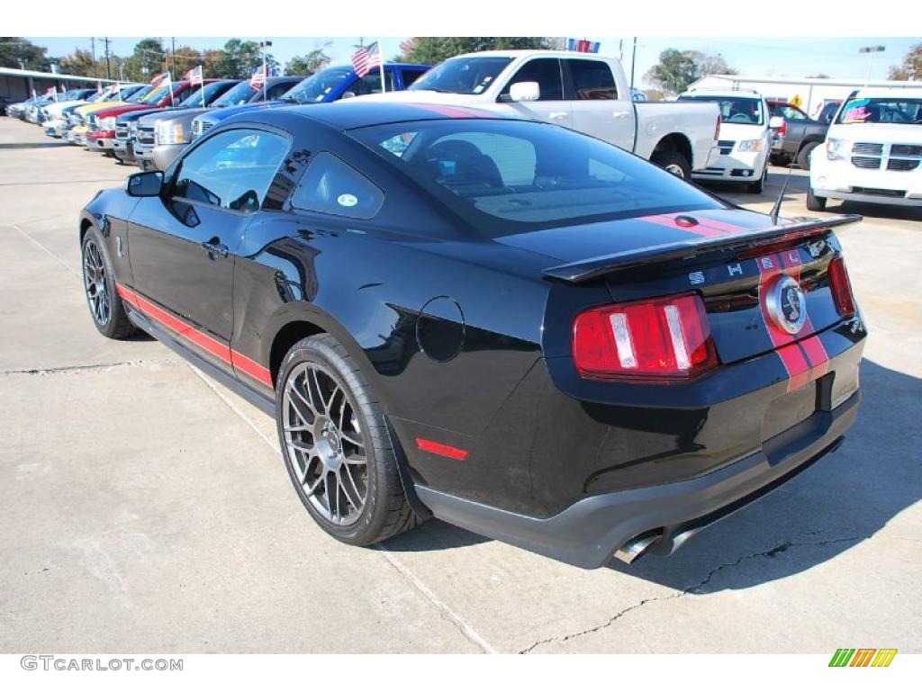 2011 Mustang Shelby GT500 SVT Performance Package Coupe - Ebony Black / Charcoal Black/Red photo #3