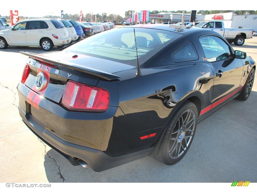 2011 Mustang Shelby GT500 SVT Performance Package Coupe - Ebony Black / Charcoal Black/Red photo #6