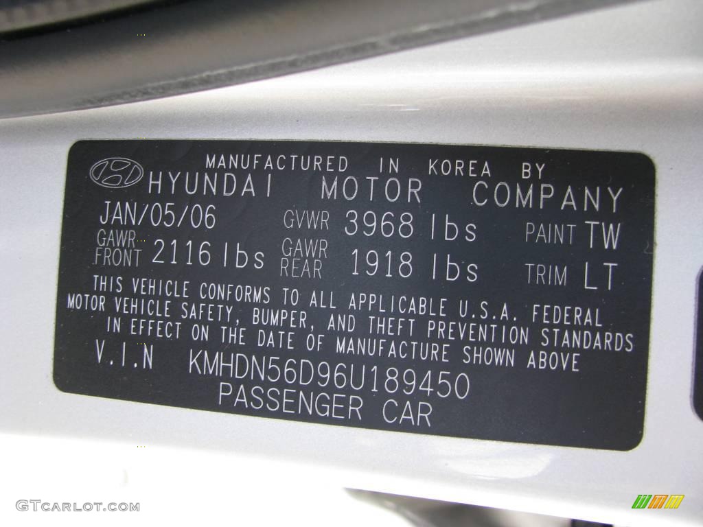 2006 Elantra GLS Hatchback - Sterling Silver / Gray photo #14