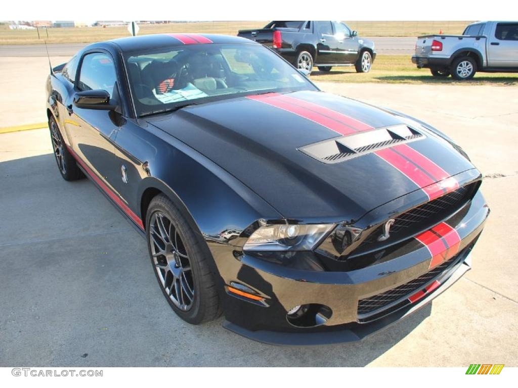 2011 Mustang Shelby GT500 SVT Performance Package Coupe - Ebony Black / Charcoal Black/Red photo #10