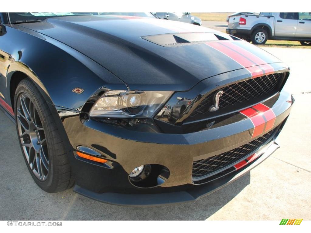 2011 Mustang Shelby GT500 SVT Performance Package Coupe - Ebony Black / Charcoal Black/Red photo #11