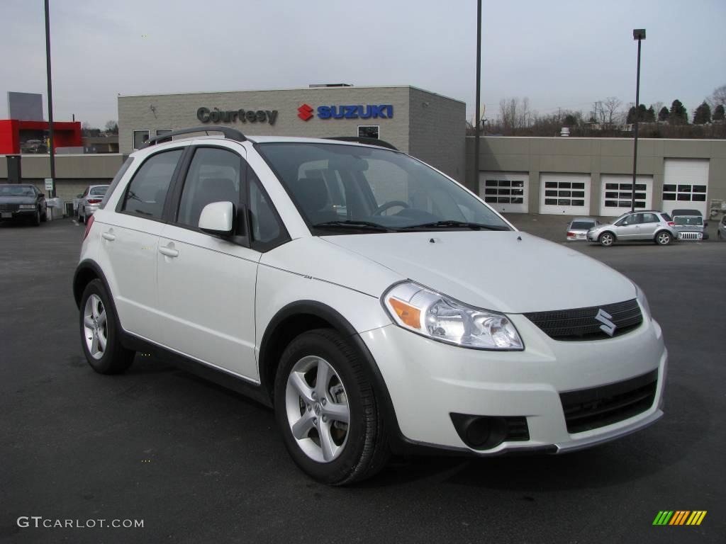 2008 SX4 Crossover AWD - White Water Pearl / Black photo #1