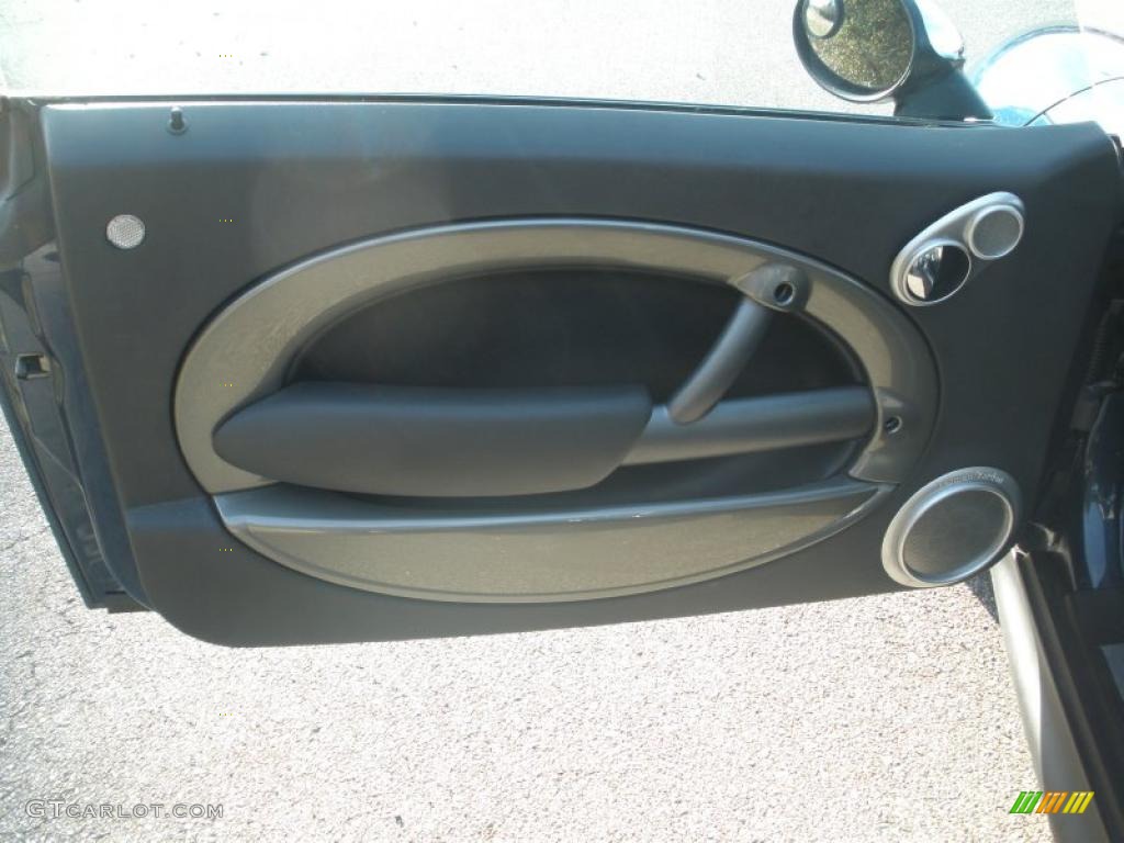 2006 Mini Cooper S Hardtop Space Gray/Panther Black Door Panel Photo #42161428