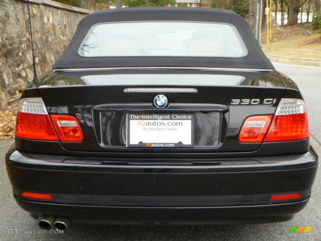 2005 3 Series 330i Convertible - Black Sapphire Metallic / Natural Brown photo #6