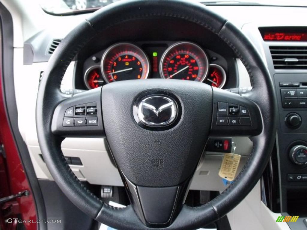 2010 Mazda CX-9 Touring AWD Sand Steering Wheel Photo #42163328
