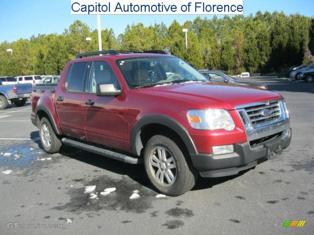 2008 Explorer Sport Trac XLT - Redfire Metallic / Stone photo #1