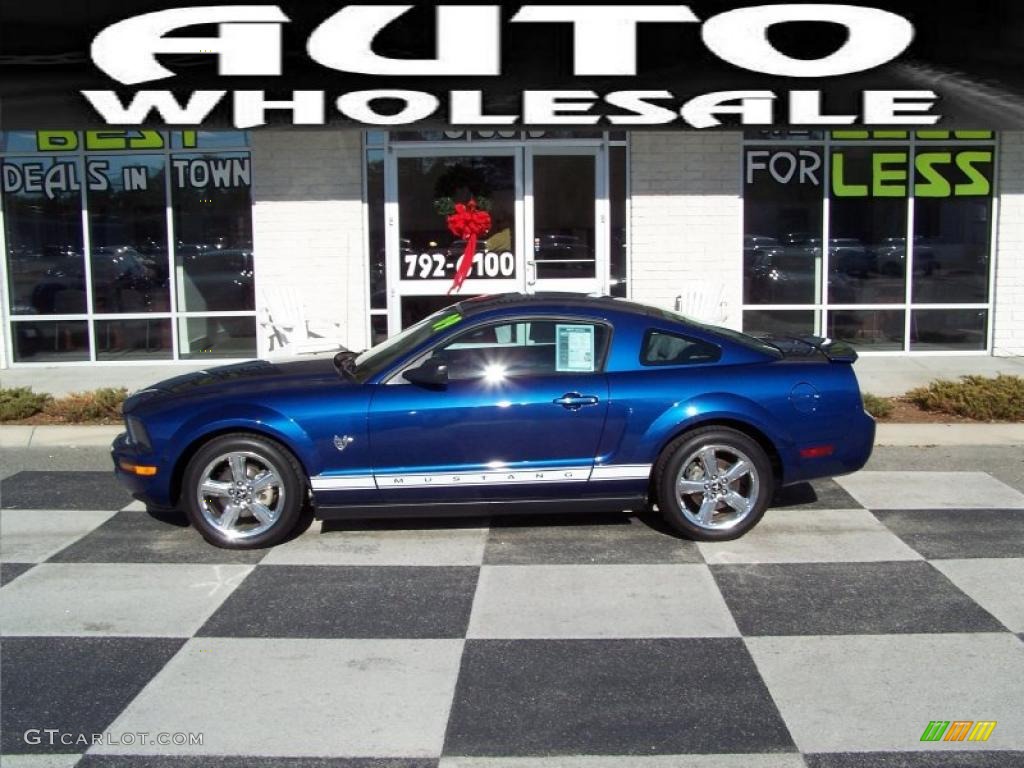 2009 Mustang V6 Premium Coupe - Vista Blue Metallic / Light Graphite photo #1