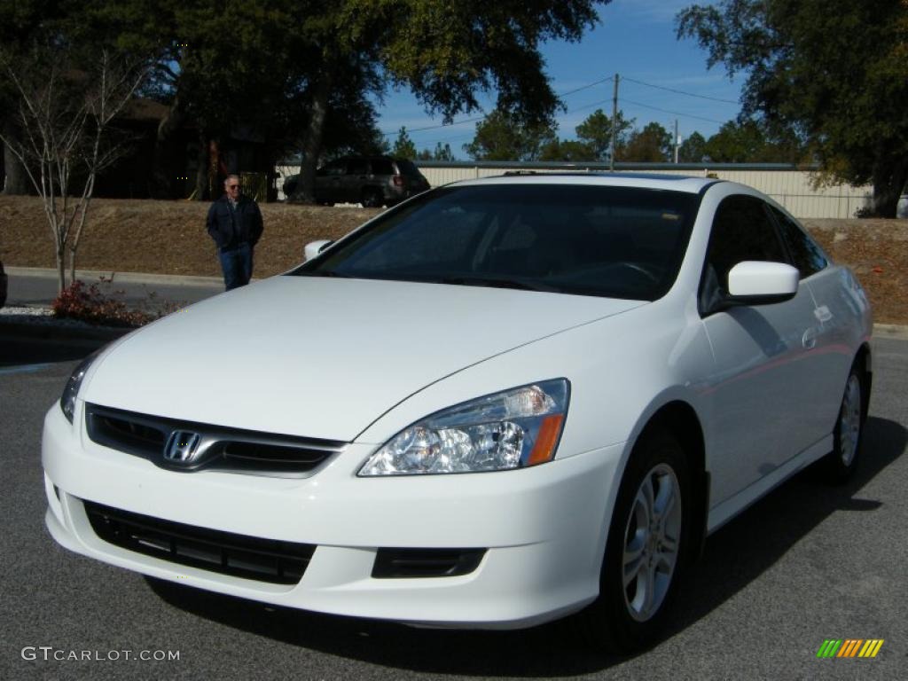 2007 Accord EX-L Coupe - Taffeta White / Ivory photo #1