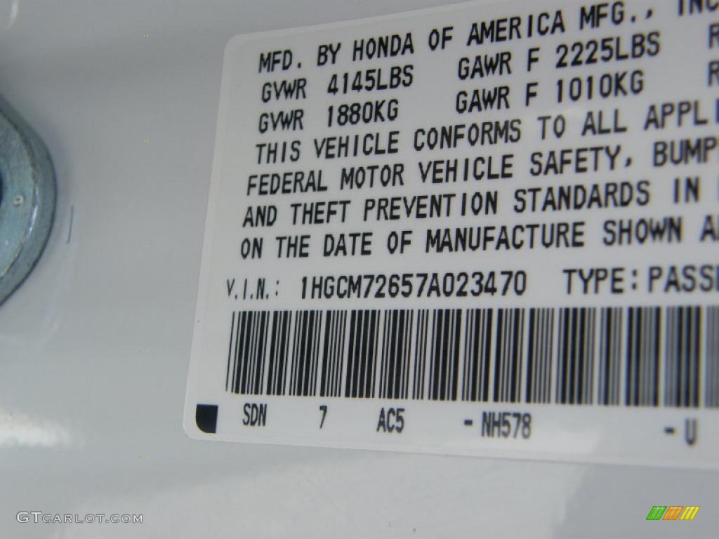 2007 Accord EX-L Coupe - Taffeta White / Ivory photo #24