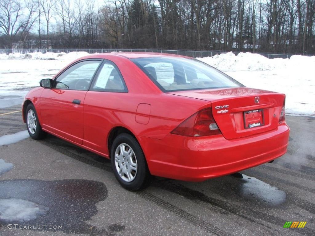 2001 Civic LX Coupe - Rallye Red / Beige photo #5