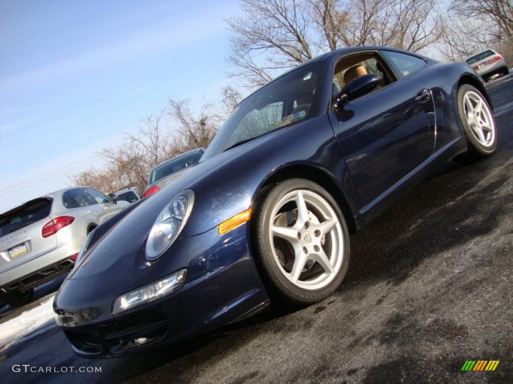 2007 911 Carrera Coupe - Midnight Blue Metallic / Natural Leather Brown photo #1