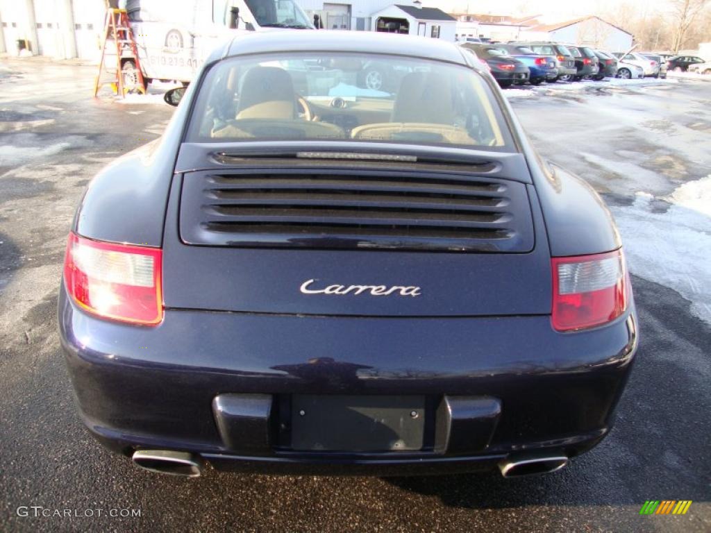 2007 911 Carrera Coupe - Midnight Blue Metallic / Natural Leather Brown photo #8