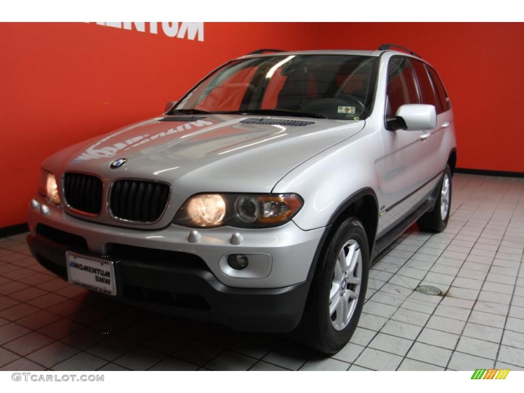 2005 X5 3.0i - Titanium Silver Metallic / Black photo #2