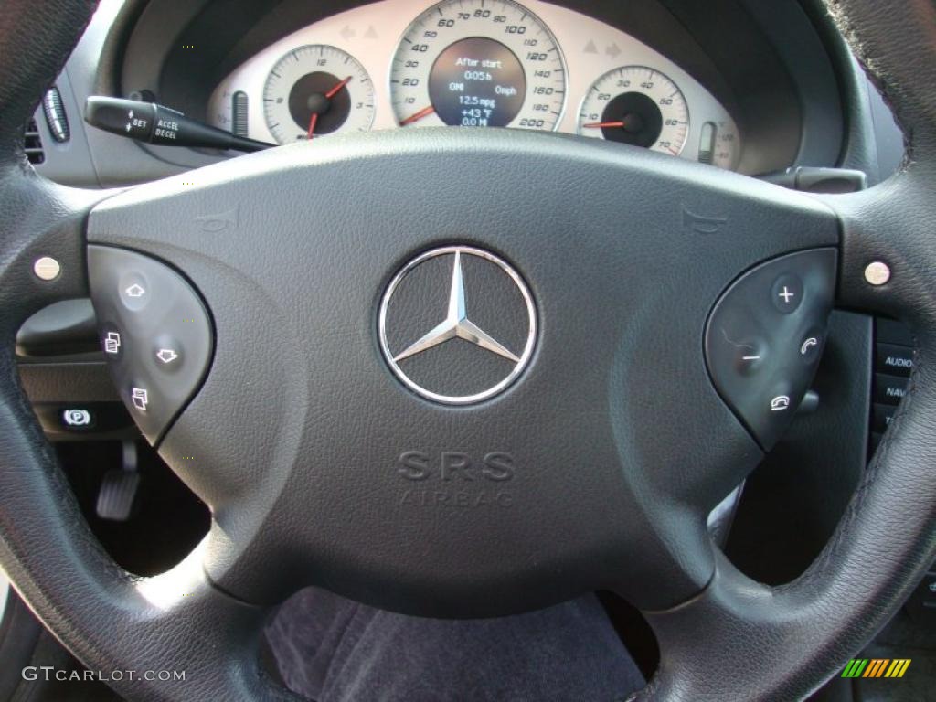 2005 Mercedes-Benz E 55 AMG Sedan Charcoal Steering Wheel Photo #42183712