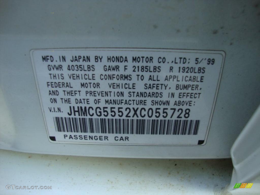 1999 Accord EX Sedan - Taffeta White / Ivory photo #49