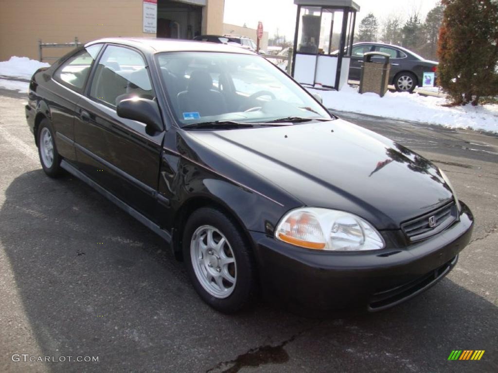 1997 Civic HX Coupe - Black Pearl Metallic / Black photo #4