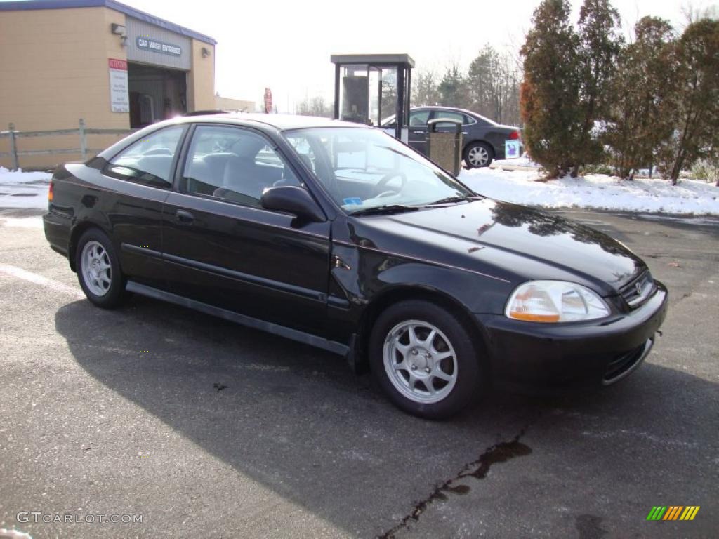 1997 Civic HX Coupe - Black Pearl Metallic / Black photo #6