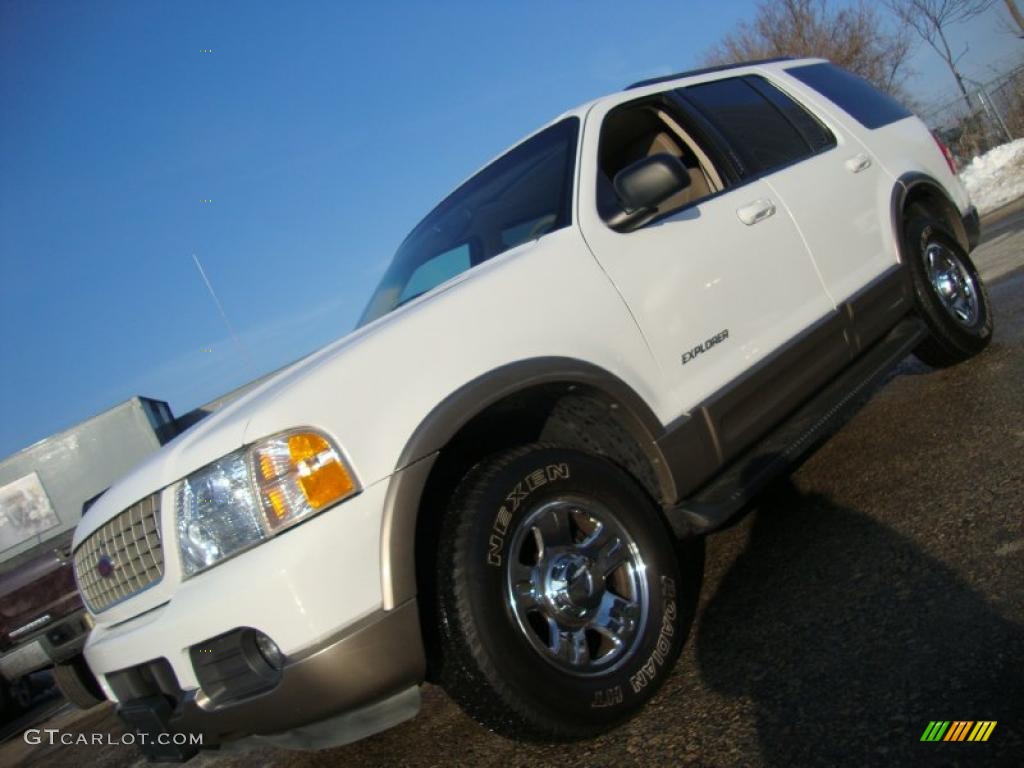 2002 Explorer Eddie Bauer 4x4 - Oxford White / Medium Parchment photo #1
