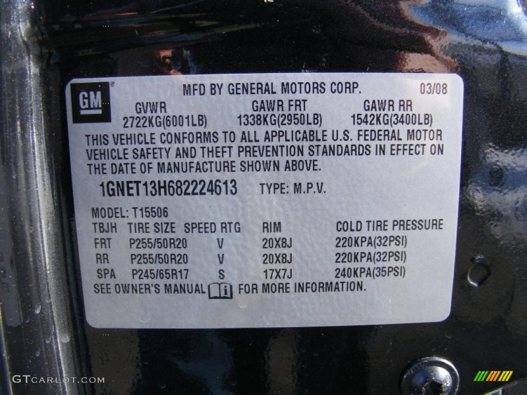 2008 Chevrolet TrailBlazer SS 4x4 Info Tag Photo #42187421