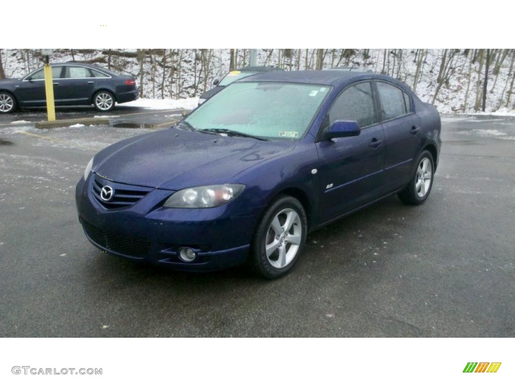 2006 MAZDA3 s Sedan - Strato Blue Mica / Black/Blue photo #1