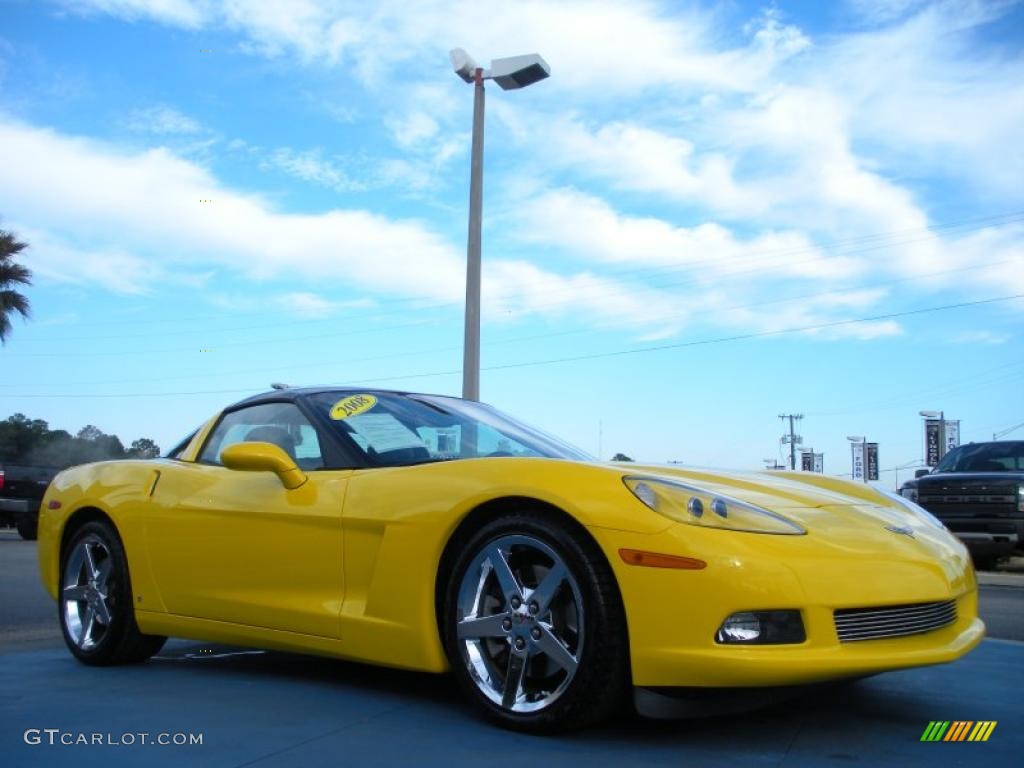 Velocity Yellow 2008 Chevrolet Corvette Coupe Exterior Photo #42197775