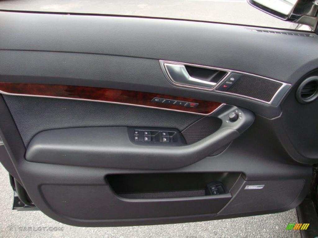 2007 Audi A6 4.2 quattro Sedan Ebony Door Panel Photo #42200799