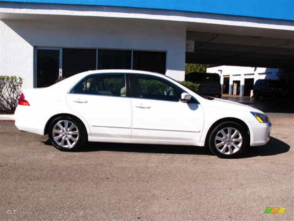 2007 Accord EX-L V6 Sedan - Taffeta White / Ivory photo #2