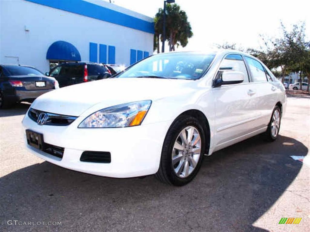 2007 Accord EX-L V6 Sedan - Taffeta White / Ivory photo #6