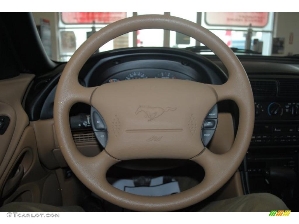 1998 Ford Mustang V6 Convertible Saddle Steering Wheel Photo #42209735