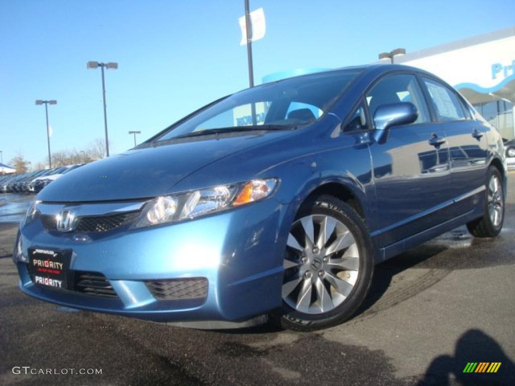 2009 Civic EX Sedan - Atomic Blue Metallic / Gray photo #1