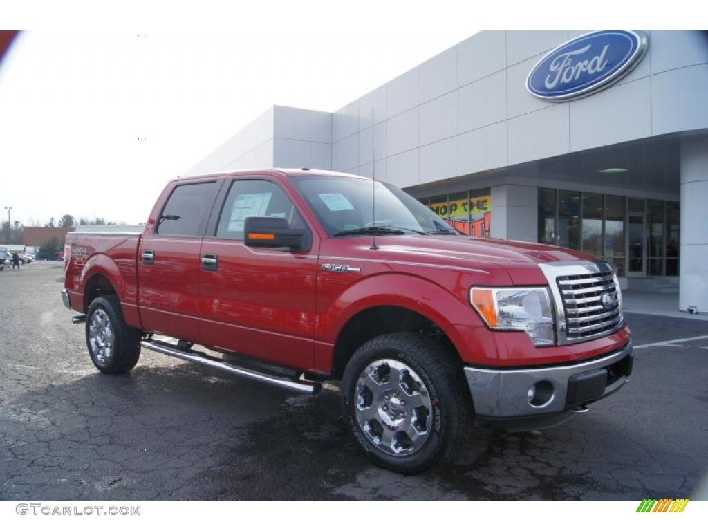 2011 F150 XLT SuperCrew 4x4 - Red Candy Metallic / Steel Gray photo #1